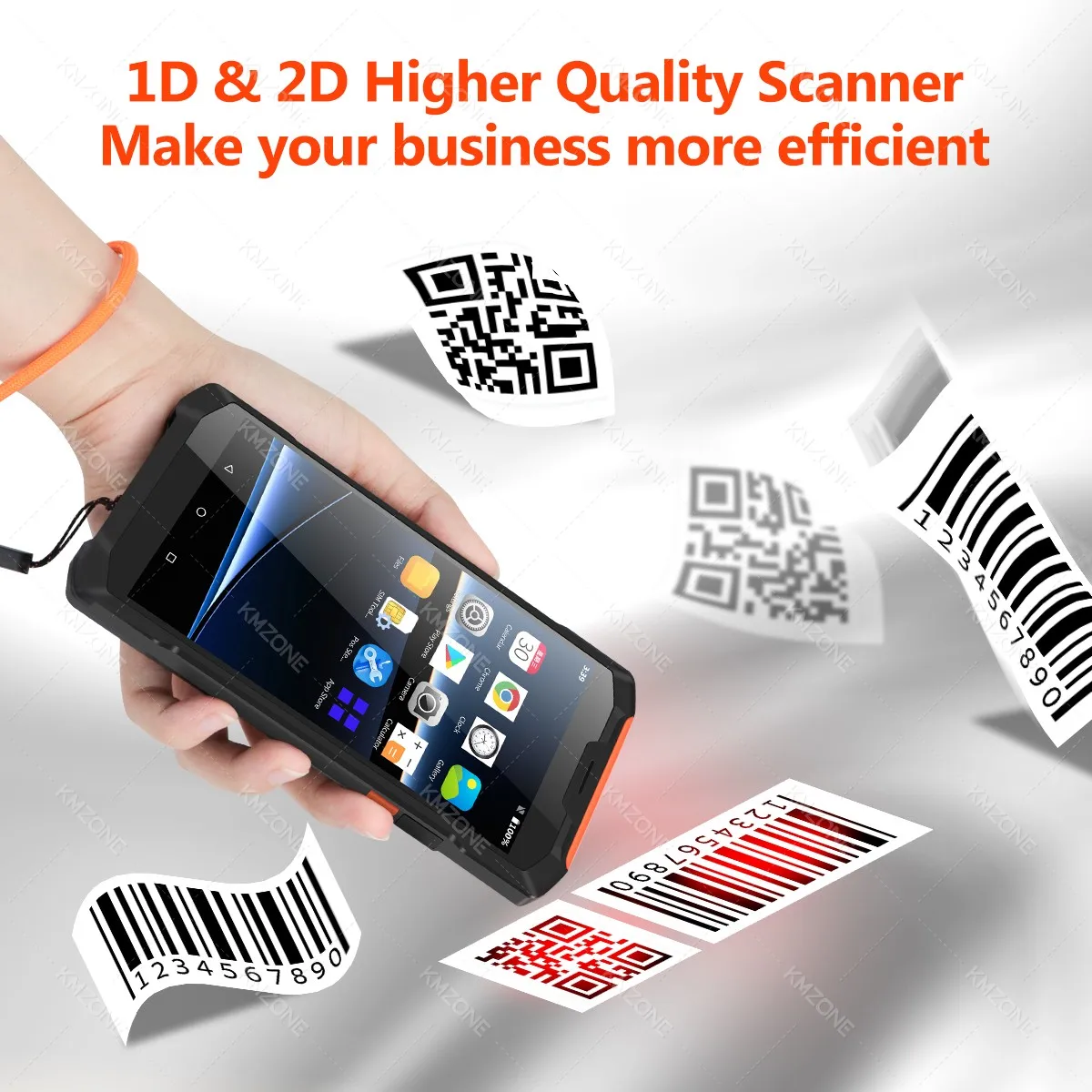 Android 11 Barcode Scanner PDA, Terminal portátil, Leitor NFC, Coletor de Dados Robusto, Wi-Fi, Bluetooth, Novo, 1D, 2D, 4G, 64G