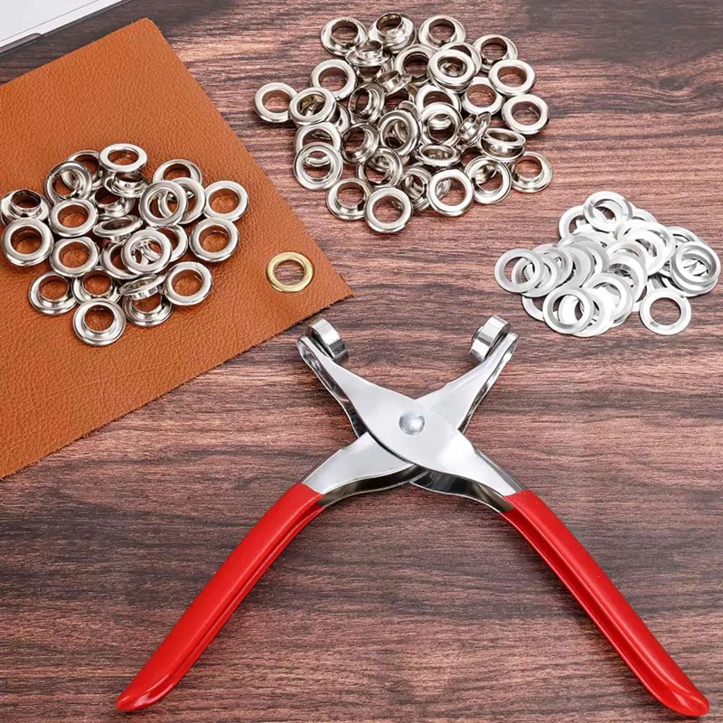 642Pcs Grommet Tool Kit 1/2 Inch Eyelet Kit With 320Pcs Eyelets Grommets, 320Pcs Washers And Grommet Eyelet Pliers Easy Install