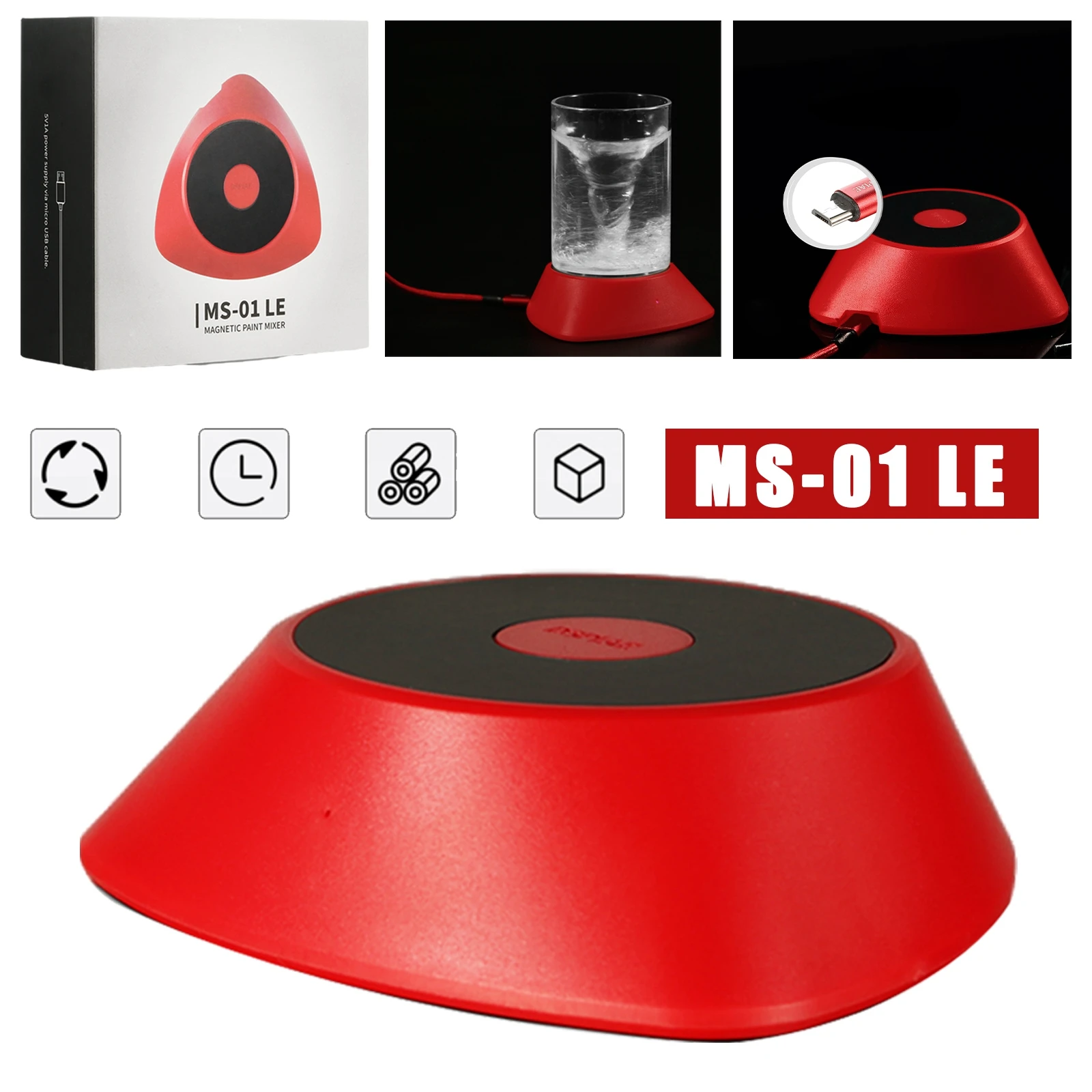 Imagem -01 - Dspiae Magnetic Lacquer Shaker para Decoração de Pintura Ms-r18 Rotor de Laca Remoto Ms01 Vermelho 18 mm x 10 dspiae magnetic lacquer shaker para decoracao de pintura ms r18 rotor de laca remoto ms01 vermelho 18 mm x 10 01