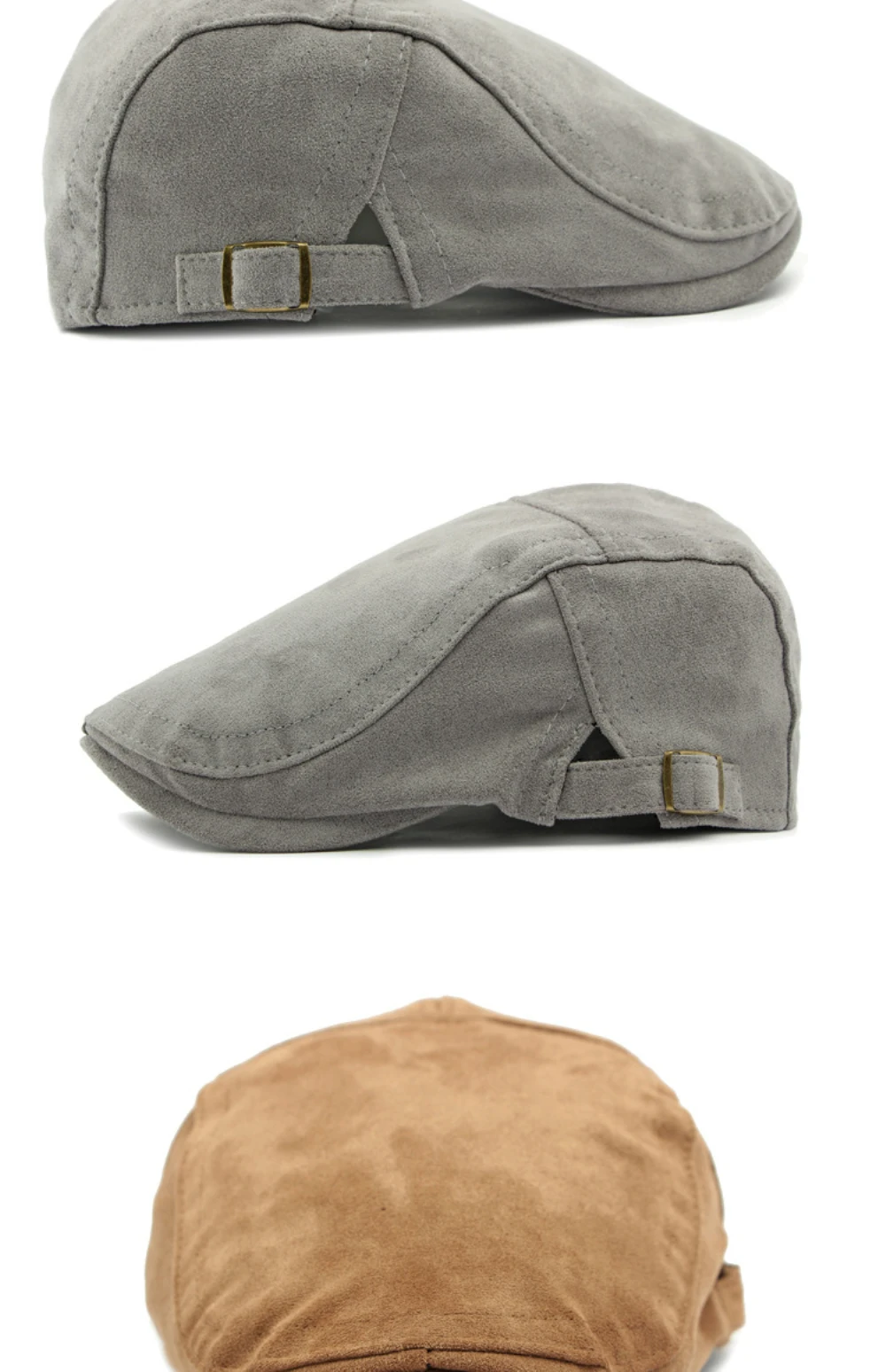 HT4954 Retro-Künstler-Maler-Baskenmütze aus Wildleder, verstellbare Ivy-Flatcap für Herren und Damen, Frühling, Herbst, Winter, Baskenmützen – Detail 10