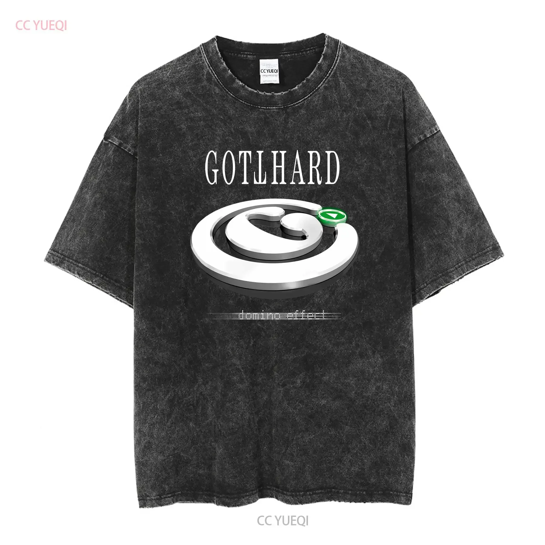 FotL Gotthard Domino effect tour 2007 band tee shirt vintage Washed Comfortable Top For Everyday Wear Unisex Versatile Slightly