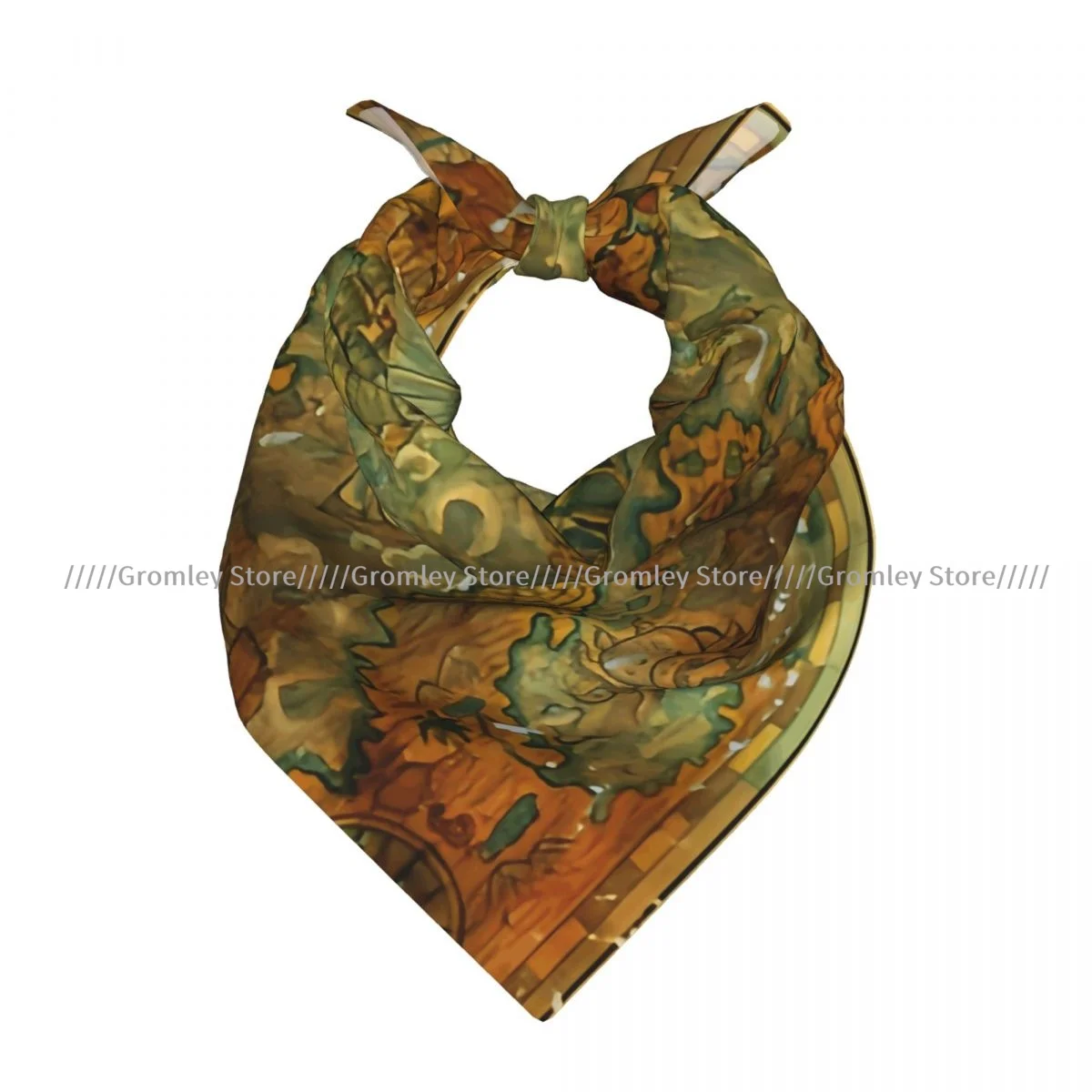 

Square Scarf Women Ancient Treasures Map With Pirate Ships Compasses Fantasy Lands Bandana Headscarf