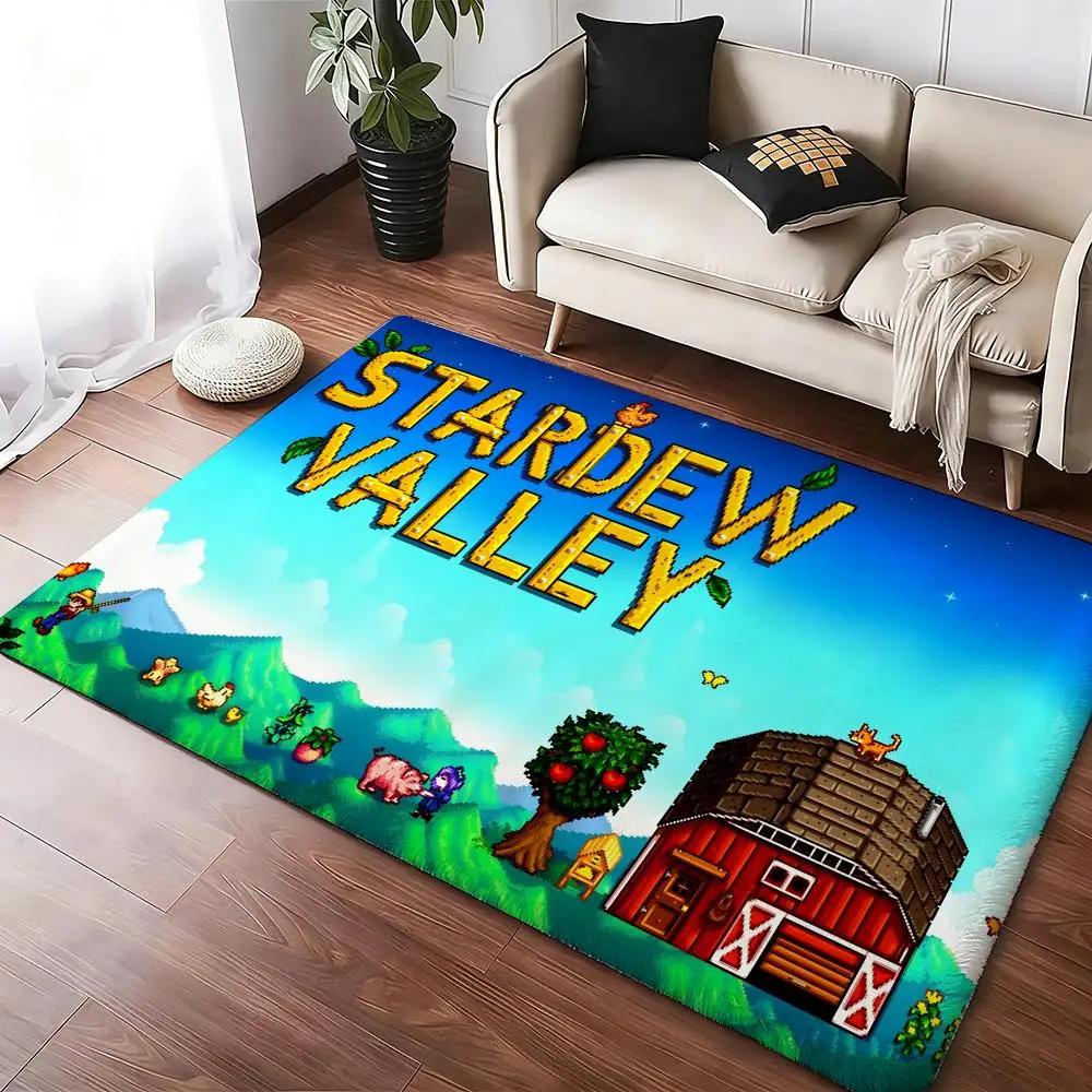 

Коврик для пола с изображением аниме S-stardew V-valley, уютный фланелевый мягкий толстый нескользящий коврик для гостиной, спальни, кухни, декоративные коврики