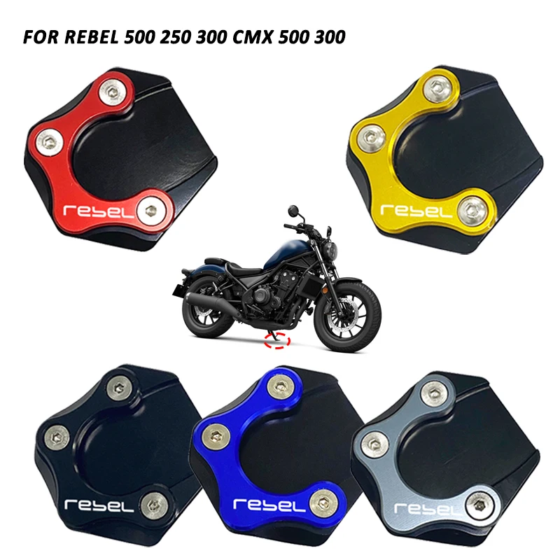 Motorcycle Kickstand Foot Side Stand Sidestand Extension Pad Support Plate For Honda rebel500 250 300 REBEL CMX300 CMX500