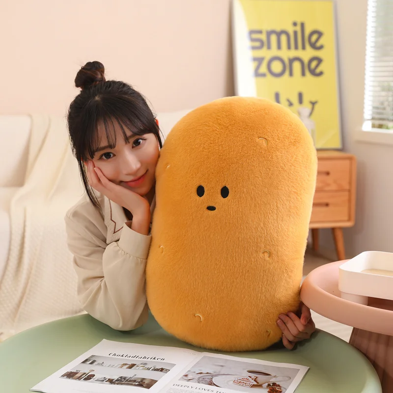 Soft Down Cotton Round Sleeping Potato Plush Pillow Throw Cute Pendant Schoolbag Fashion Decor Stuffed Doll Creative Gift