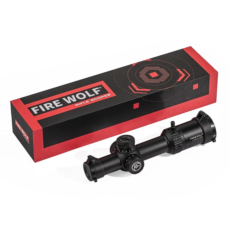 High-quality FIRE WOLF 1-5X24 IR SFP close-range tactical telescope with red dot illumination, reset lock, and hunting optics view 6