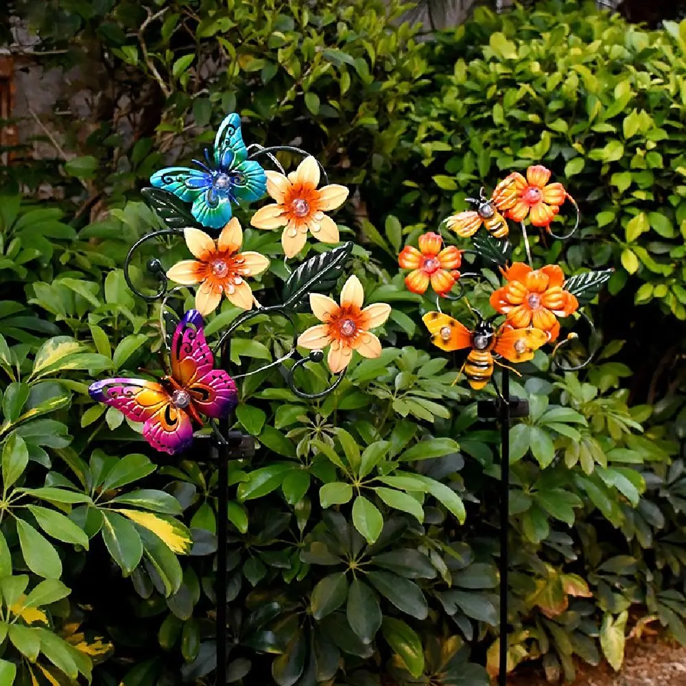 

Colorful Solar Butterfly Bee Lamp Waterproof Realistic Landscape Lawn Lamp Ground Mounted Cordless Solar Garden Floor Lamp House