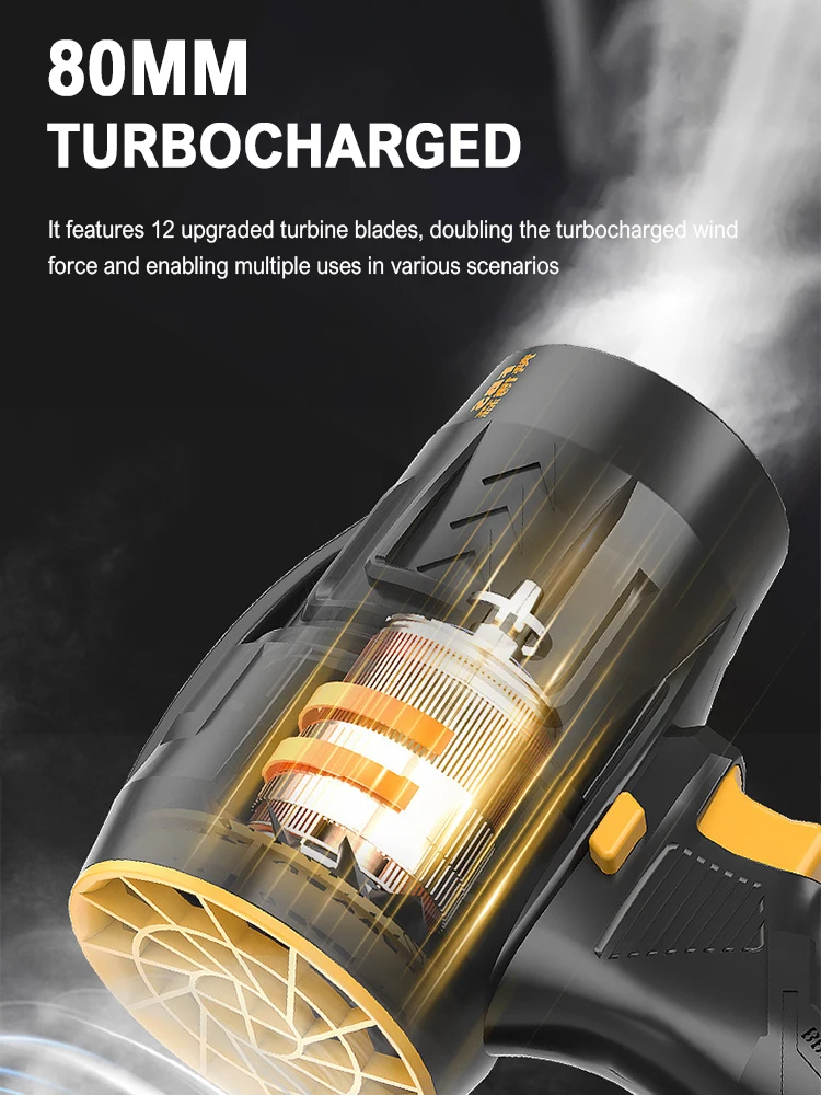 850W High Power Turbo Fan 500g Thrust Violent Fan Stepless Speed Turbofan Leaf Blower Handheld Mini Jet Fan for Makita Battery