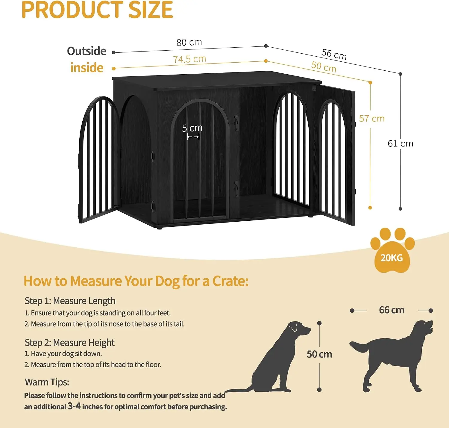 31.5 in Dog Crate Furniture,Dog Kennel Indoor for Small/Medium Dog