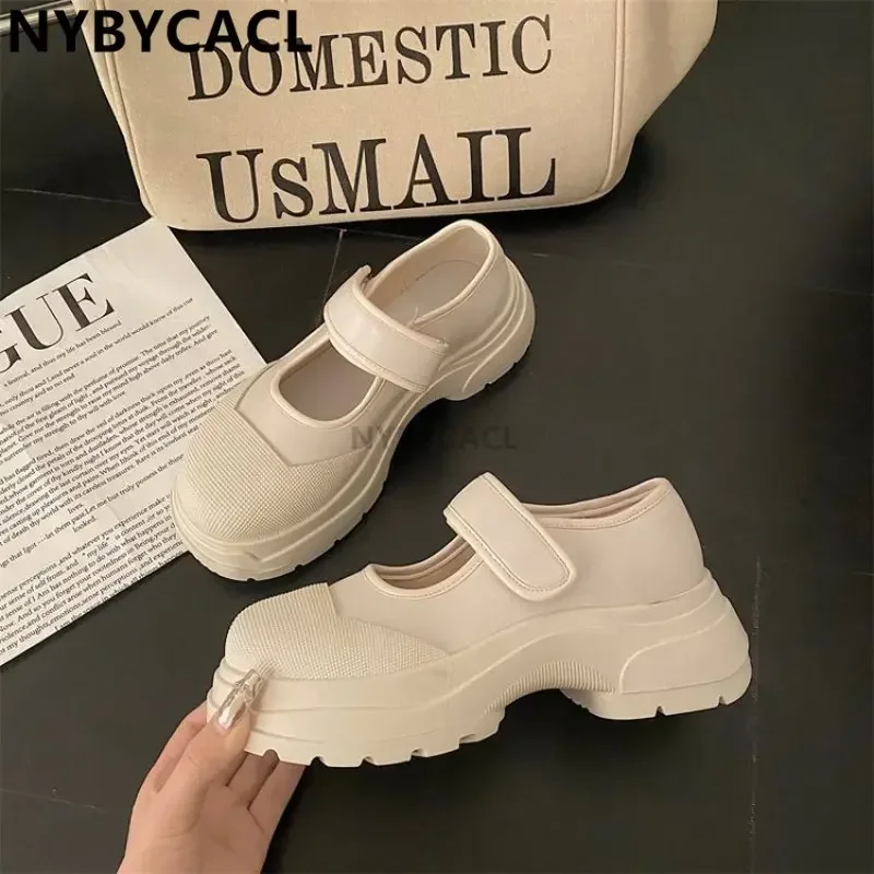 New French Style Women Espadrilles Hook Loop Casual Platform  Black Daily Girls Fashion Vintage Shoes