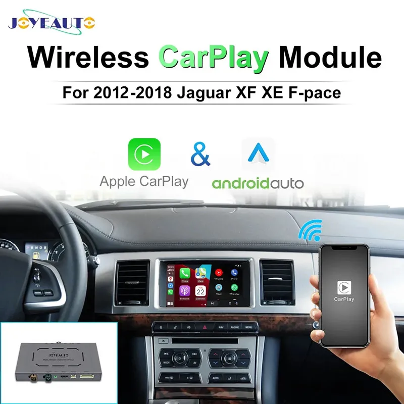 Joyeauto For Jaguar XF XE F-Pace 2012-2018 Wireless Apple CarPlay Android Auto Car Play Aftermarket Retrofit Kit Box Mirror-Link