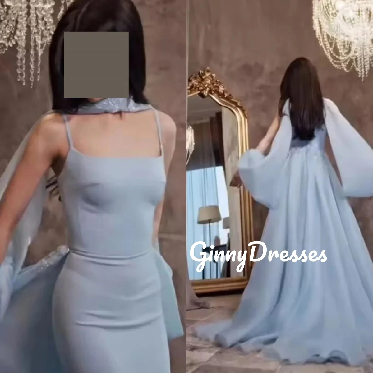 

Evening Dresses Sheath Customized Strapless Floor-Length Evening Dresses Woman Elegant Ruffle Zipper Up Long Sleeves Cocktail Dr