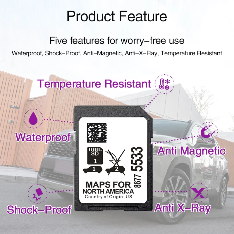 Navigation Card Sat Nav for GM 8677-5533 System Update Maps for North America Card for Cadillac Chevrolet GMC Vehicle GPS SD