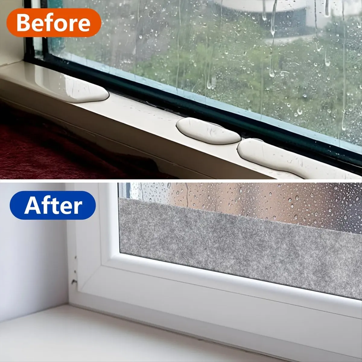 HITL 3 Roll 13.4Ft X 1.2Inch Window Condensation Prevention Absorber, 4.5mm Think Condensation Water Moisture Absorber Tape