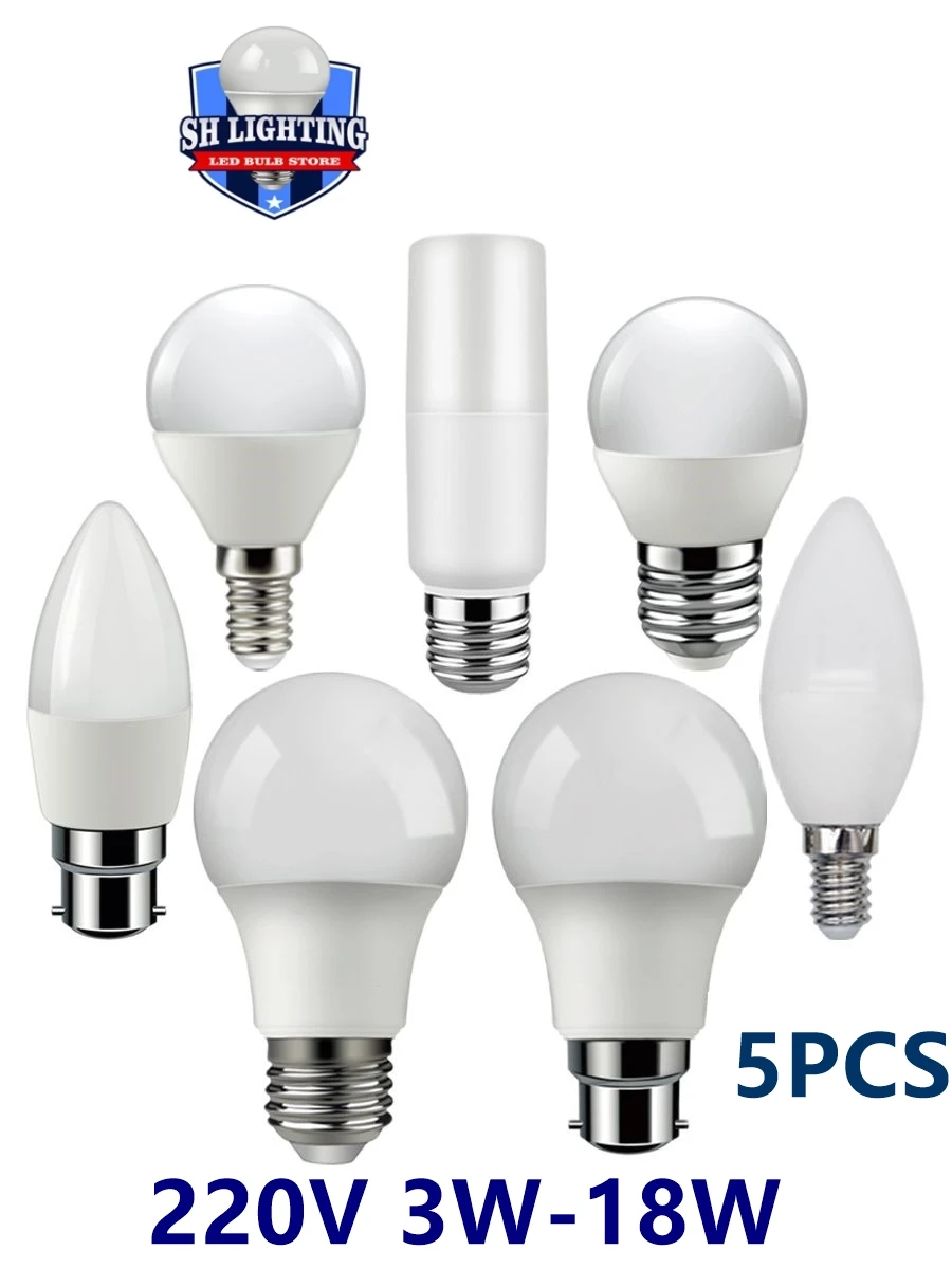 

5PCS Factory promotion LED spotlight bulb T lamp 220V 3W-18W high lumen warm white light is suitable for kitchen study toilet