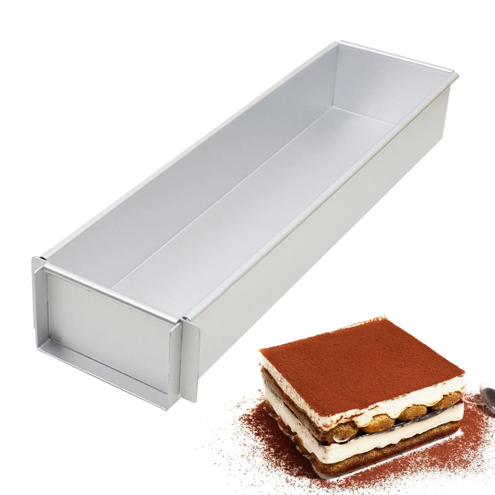 Molde de pastel de Tiramisú duradero, molde de Mousse de pastel DIY de acero inoxidable antiadherente Rectangular extraíble, herramientas de cocina para hornear Tiramisus