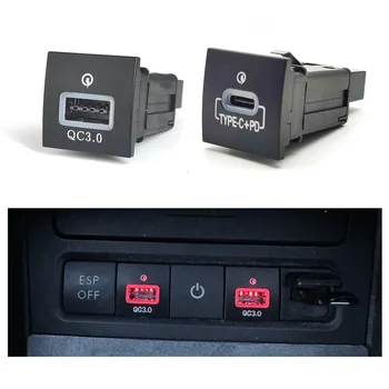 12 V/24 V Schnell Auto Ladegerät Buchse Zigarette Leichter QC3.0 PD USB Interface Adapter Für Volkswagen Jetta 5 MK5 Scirocco Golf 06-12