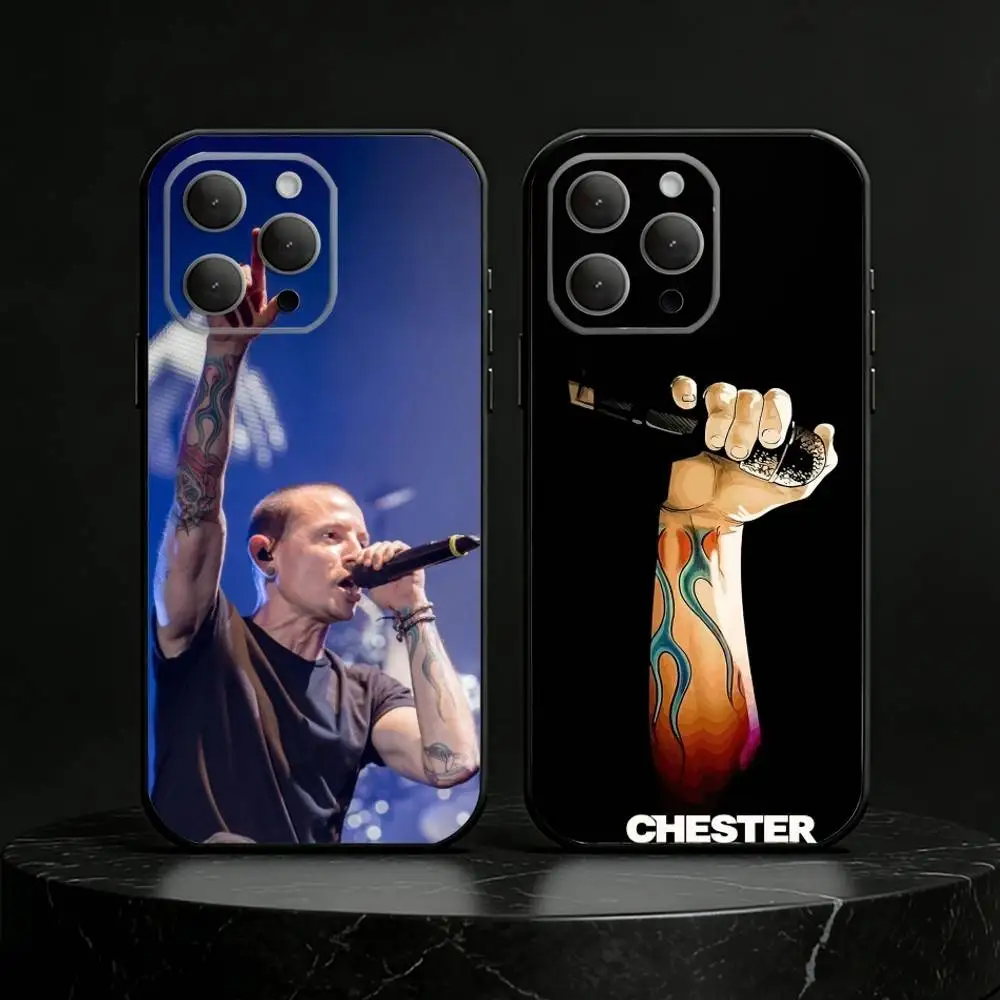 

Rock Singer C-Chester B-Bennington Phone Case For iPhone 17,16,15,14,13,12,11 Plus,Pro,Max,Mini Silicone black Soft Cover