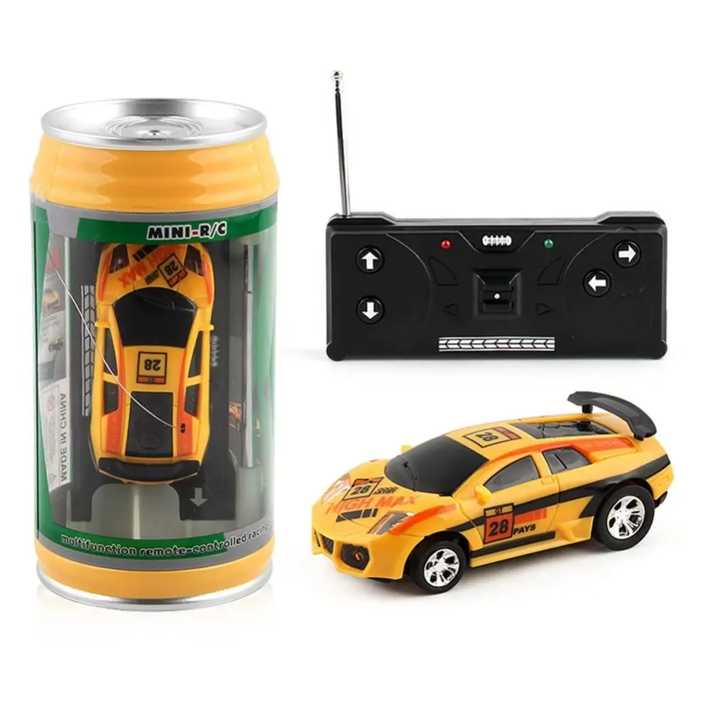 1 Set Mini Plastic Battery Operated Car Model  Remote Control Racing Coke Can Car Radio Remote Control