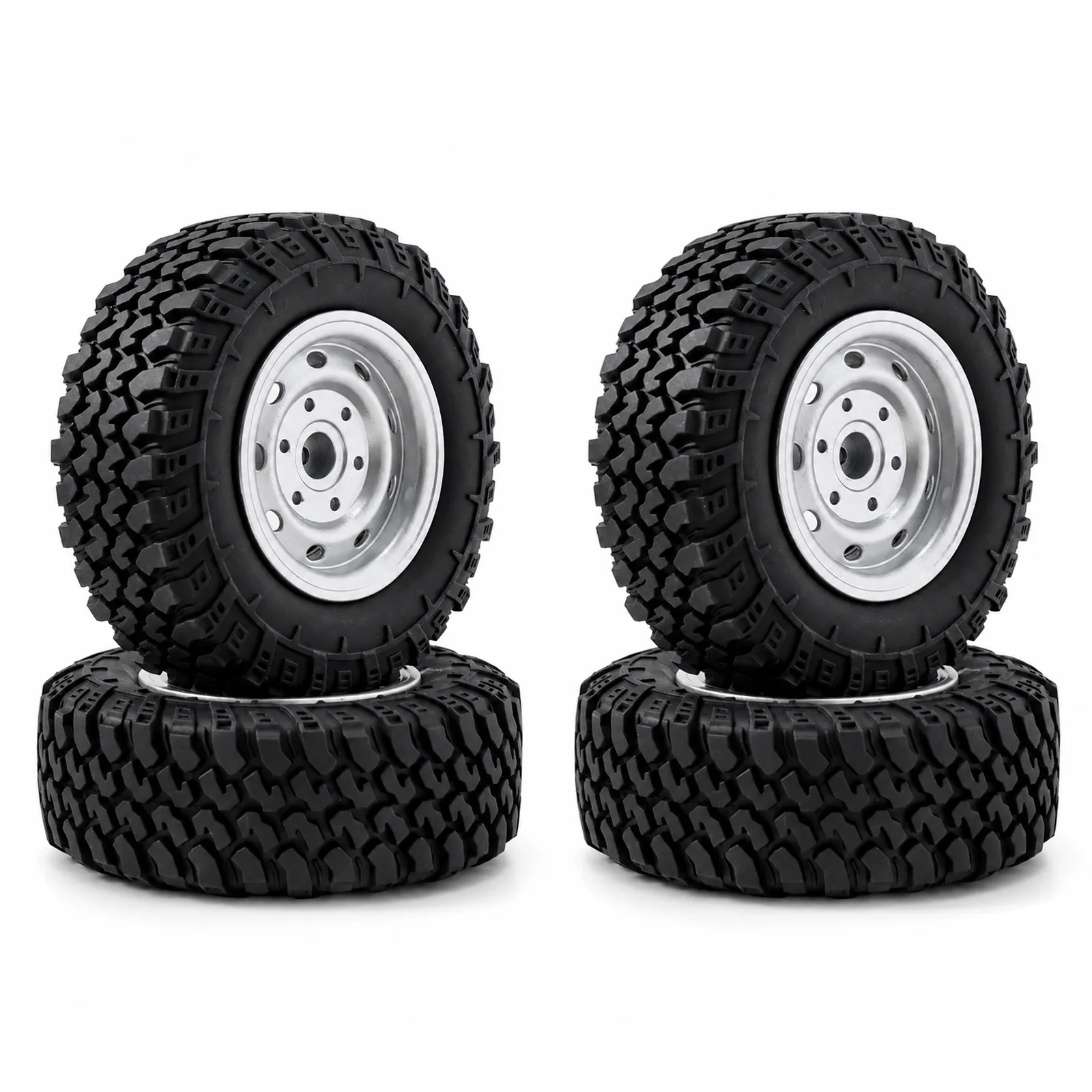 Heavy Duty CNC Metal Beadlock Rims With Deep Tread Offroad Tyres, 5mm Shaft Direct Install For MN MODEL MN99S MN98 MN300 RC Craw