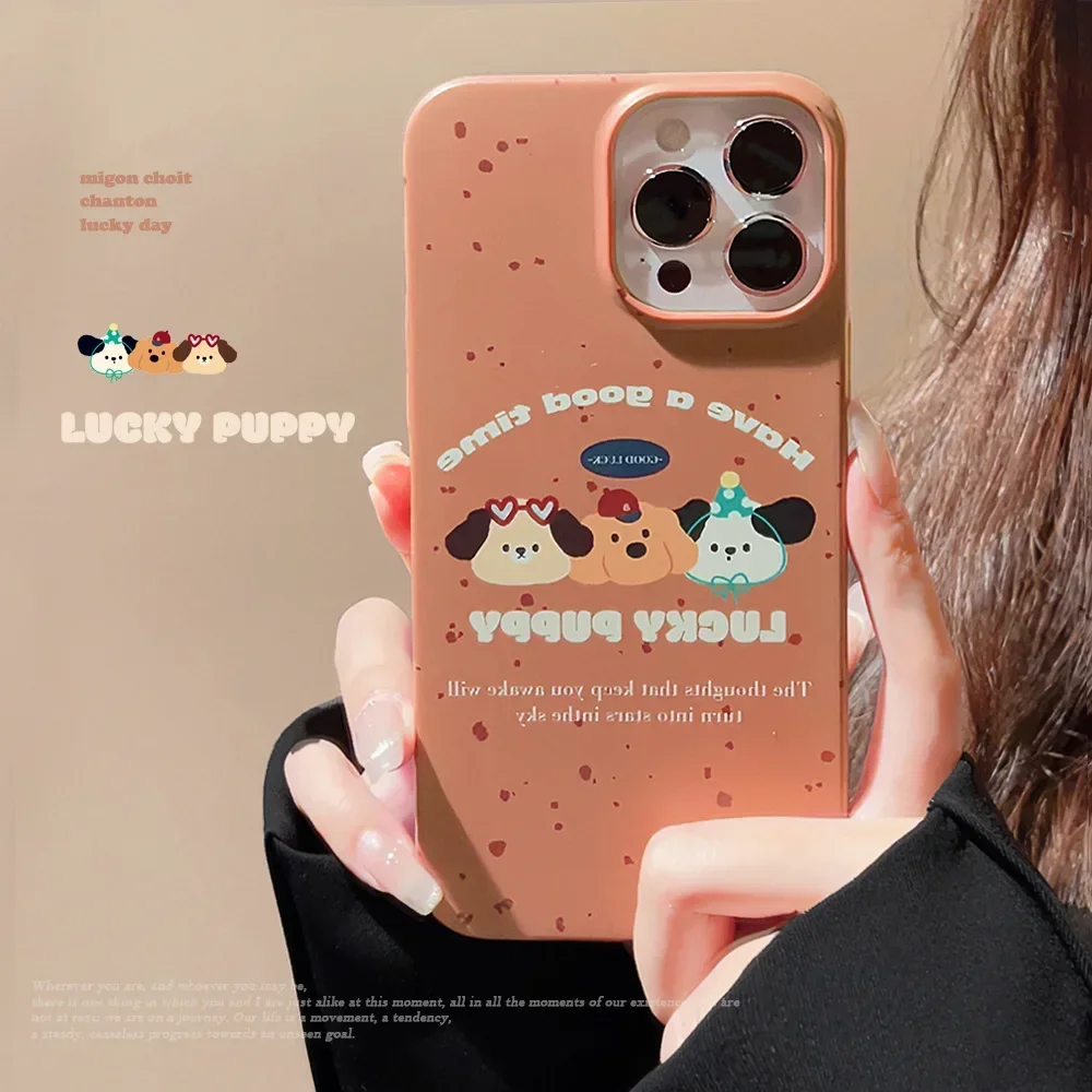 Retro golden retriever puppy Chow Chow dog Phone Case For iPhone 16 15 14 13 12 11 Pro Max Xr 15 16 Plus Case shockproof Cover