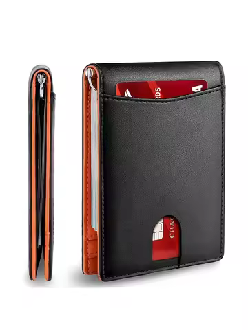 Synthetic Leather Slim Smart Wallet for Men Credit Card Holder Money Clip RFID Blocking Men Thin Bifold Wallet Walet Money Bag