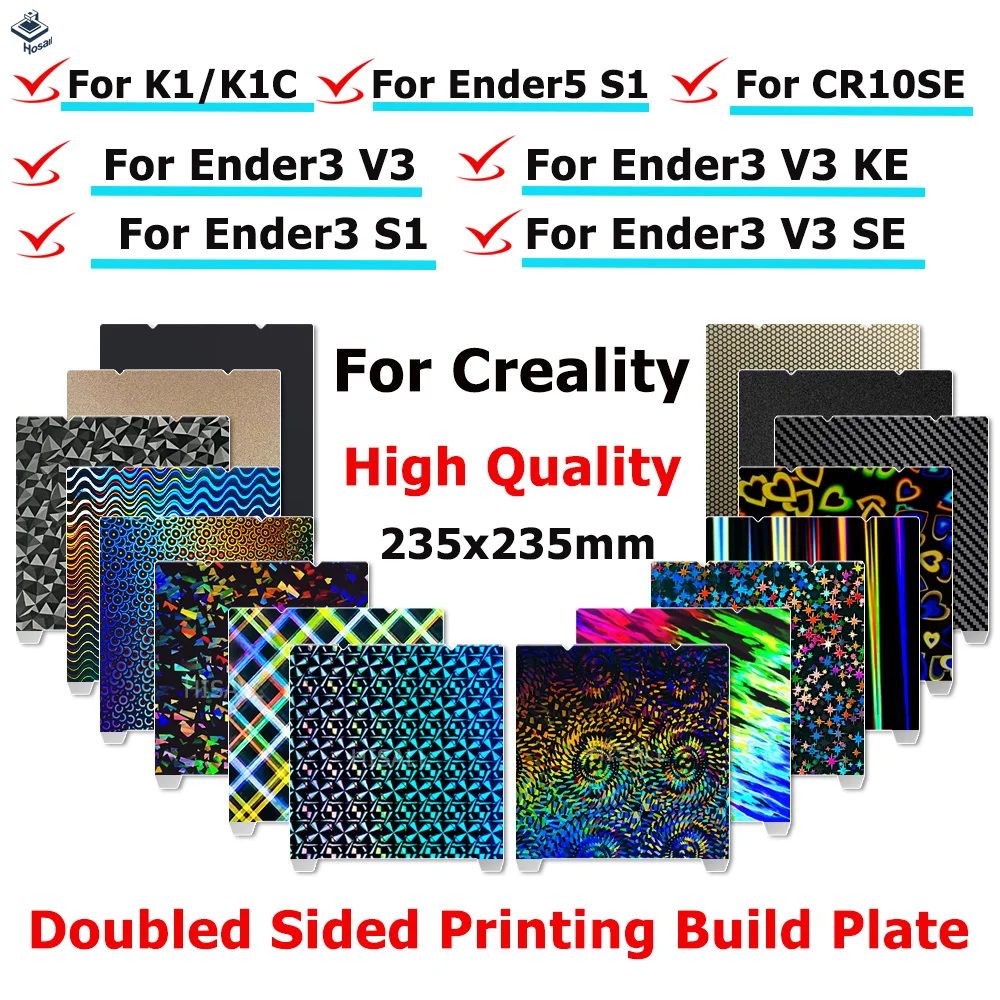 

Встроенная пластина для 3D-принтеров Creality Ender 3 V3 SE//Ender-3 S1/Ender 5 S1/Ender 3 S1 Pro/Ender V3 KE/K1/K1C Встроенная пластина 235x235