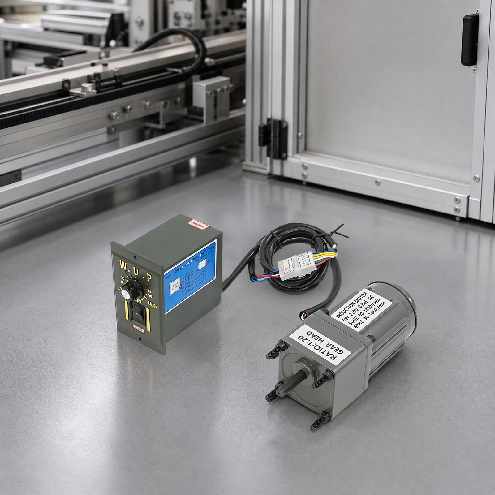 6W 20K Getriebemotor + Drehzahlregler 220V Einstellbarer Regler Getriebemotor 0-1400 U/min Motordrehzahlregler für die Industrie – Detail 1