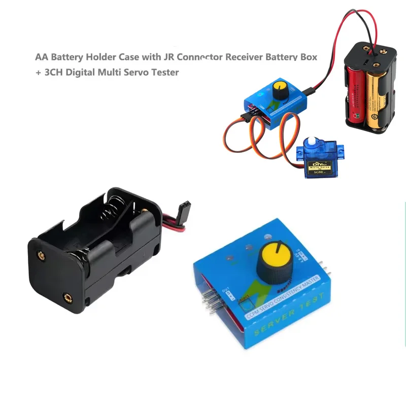 

3CH Digital Servo Tester RC Consistency CCMP Master Speed Controller Checker Compatible with 4 AA Battery Box for Servo Parts