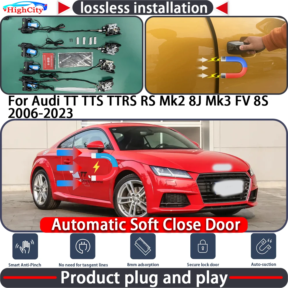 

Closing Door Lock Actuator for Audi TT TTS TTRS RS Mk2 8J Mk3 FV 8S 2006-2023 Soft Close Power Latch System Auto Pull Pull Door