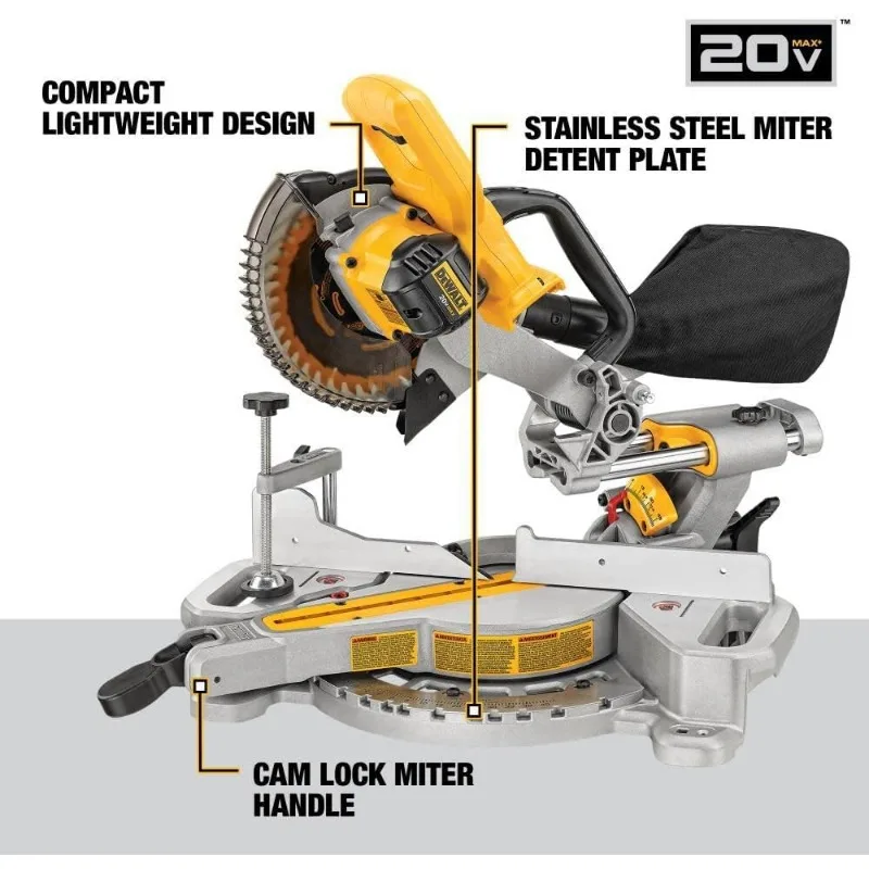 20V MAX 7-1/4-Inch Miter Saw, Tool Only, Cordless (DCS361B)