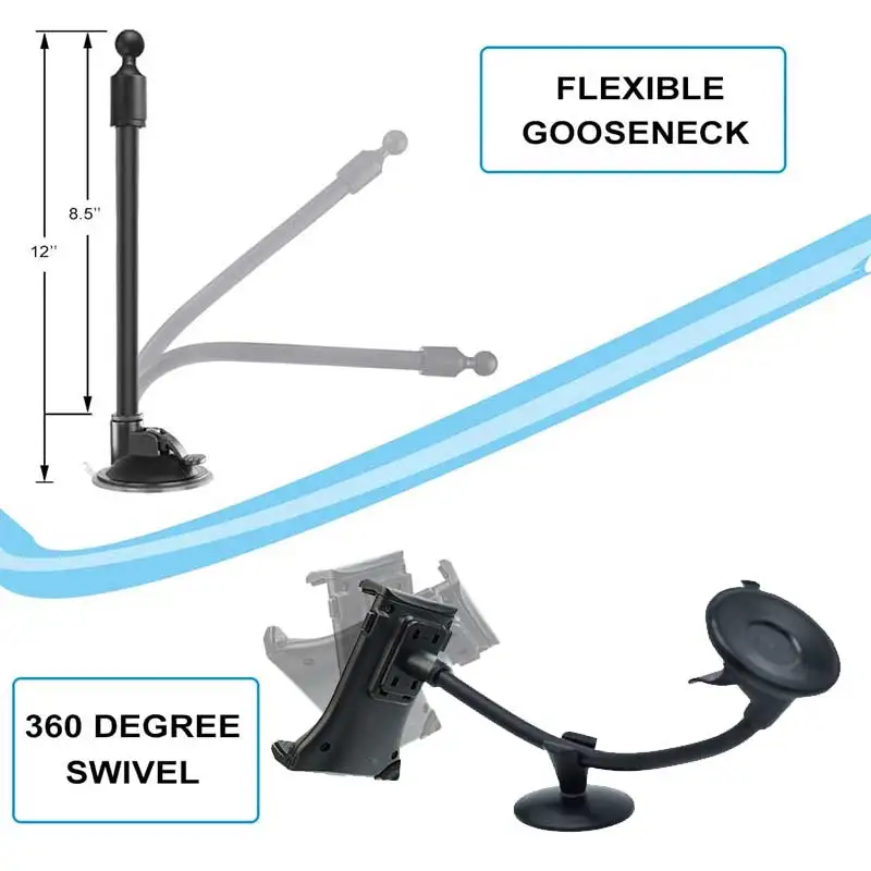 Universal Long Arm Car Windshield Tablet Stand Mobile Cellphone Mount Bracket Holder for 4-13.5 Inch IPhone 13 IPad Air GPS Mp4