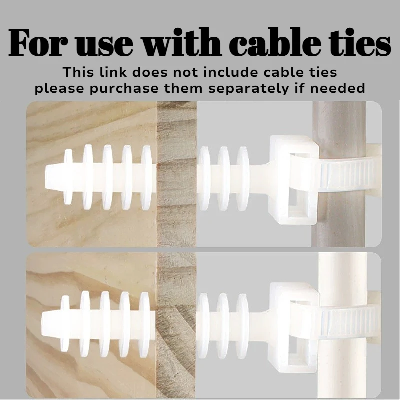 White Black CH-6 CH-8 Nylon Cable Tie Holder Zip Tie Mount Push-in Rivet Inserting Fixed Seat Hose Support Electric Wire Holder