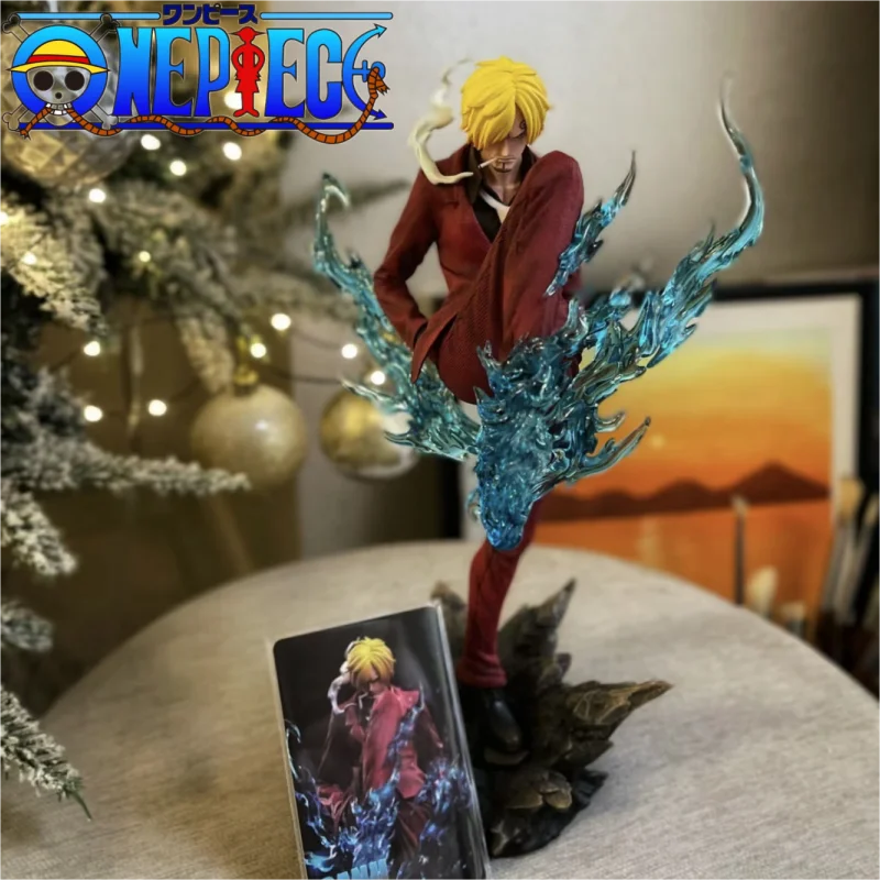 New Anime 28cm One Piece Anime Figures Sanji Pop Smoking Sanji Figurine Devil Foot Statue Pvc Toy Collection Toys Birthday Gifts