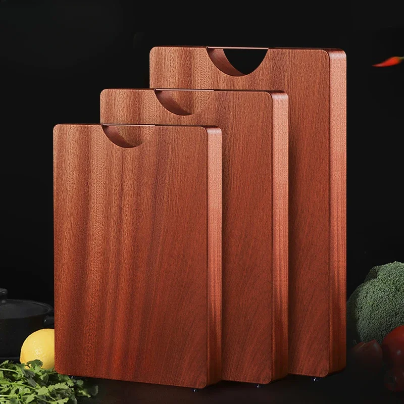 Solid Wood Cutting Board Hickened Ebony Cutting Board Antibacterial Mildew Kitchen Accessories Wooden No Paint No Wax