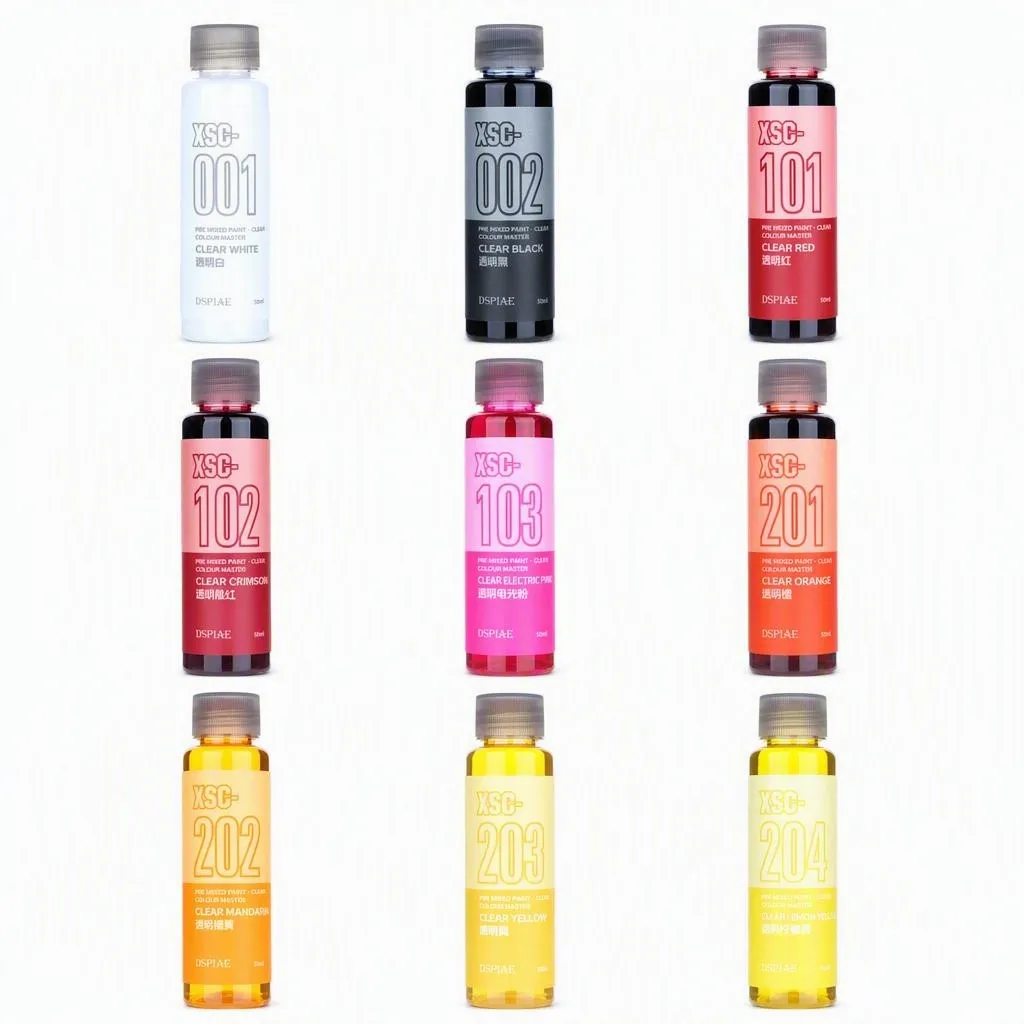 DSPIAE XSC Series 50ML Pre Mixed Water Based Paint Basic Color Master Spray Painting Painted Model Kit Pigment for Hobby DIY New
