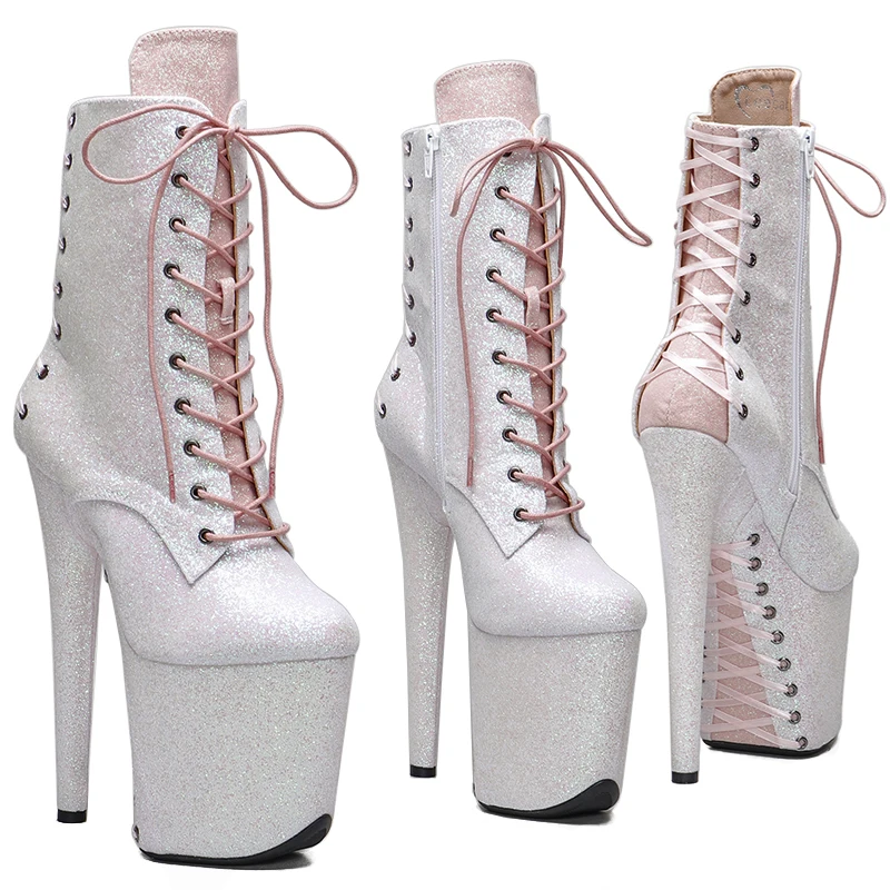 

Leecabe/20 см/8 дюймов, блестящий верх, разные цвета, модные трендовые ботинки для стриптиза на платформе и каблуке для танцев на пилоне