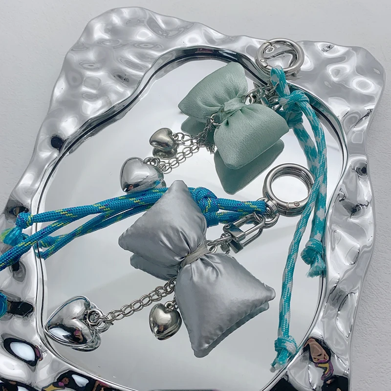 Simple Bow Keychains Pendant For Women Girls Creative Mobile Phone Chain Exquisite Backpack Decoration Accessories Gifts