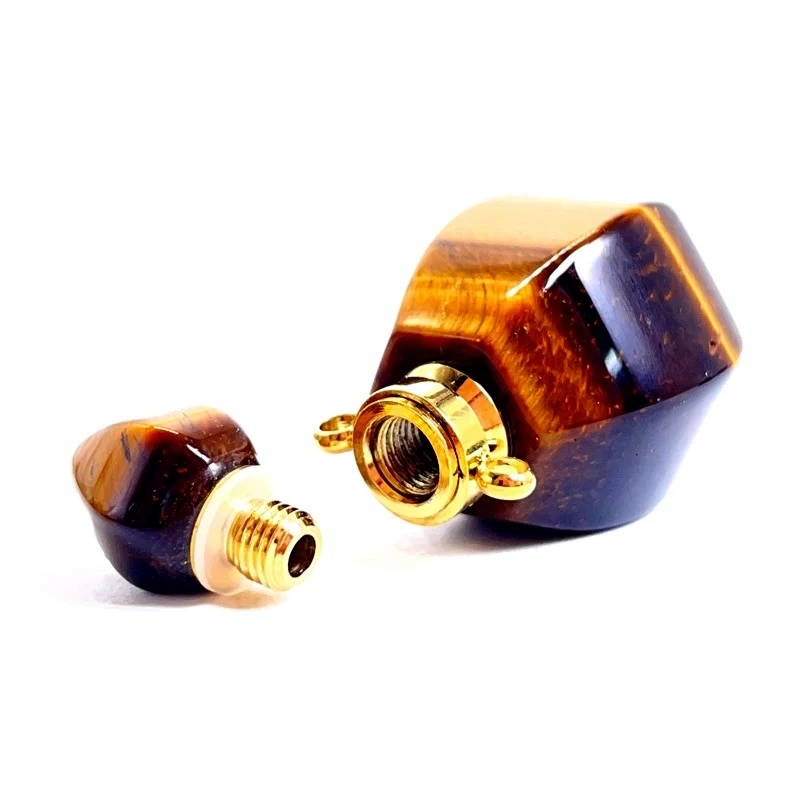 Natural Stone Irregular perfume Bottle Amethyst Tiger Eye Crystal Essential Oil Diffuser Pendant for Men and Women Lucky Jewelry