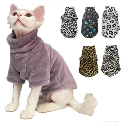 2023 New Hairless Cat Sweater Winter Fashion Thickening Warm Sphynx Clothes Home Comfortable Winter Dog Clothes for Small Dogs