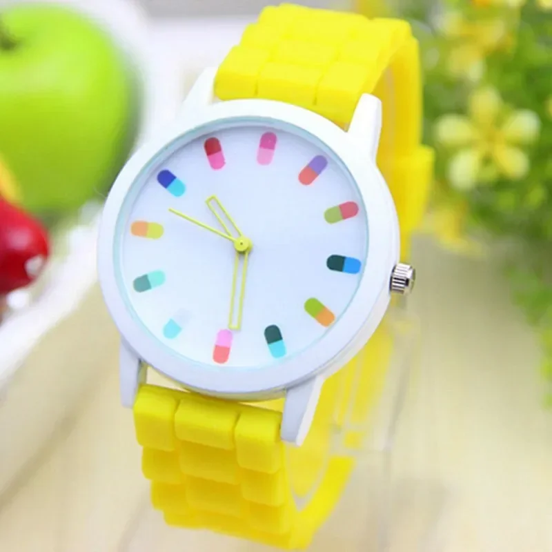Mulheres para relógios moda branco verde silicone geléia estudante relógios casual luxo menina relógio zegarek damski reloj mujer часы