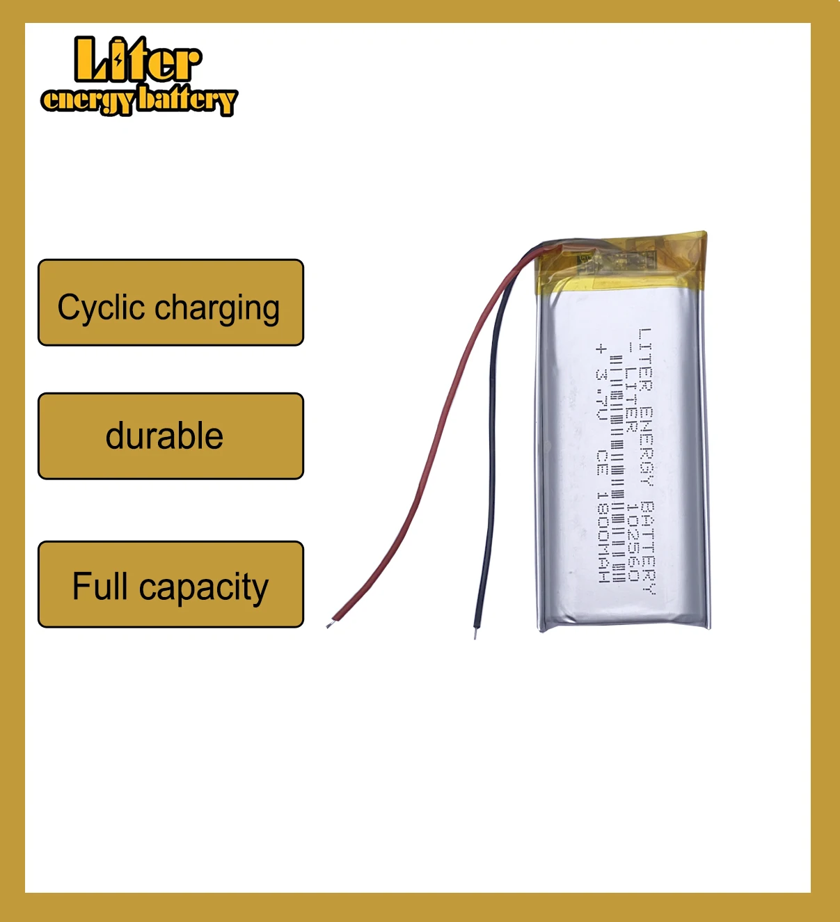 102560 3.7V 1800mAh Rechargeable Li-Polymer Li-ion Battery For mp3 mp4 mp5 toys DVR GPS PDA Tools LED Ligts Lamps