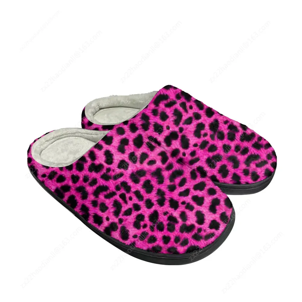 Leopard Print Home Cotton Custom Slippers High Quality Mens Womens Teenager Plush Fashion Casual Keep Warm Shoes Thermal Slipper