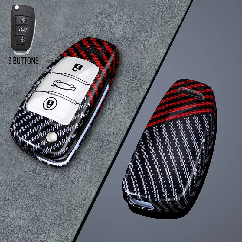 3 Buttons for Chery ARRIZO7 E3 E5 A3 A5 Tiggo 2 3 5 3X Fulwin2 Eastar Carbon Fiber Car Key Fob Case Cover Keychain Key Protector