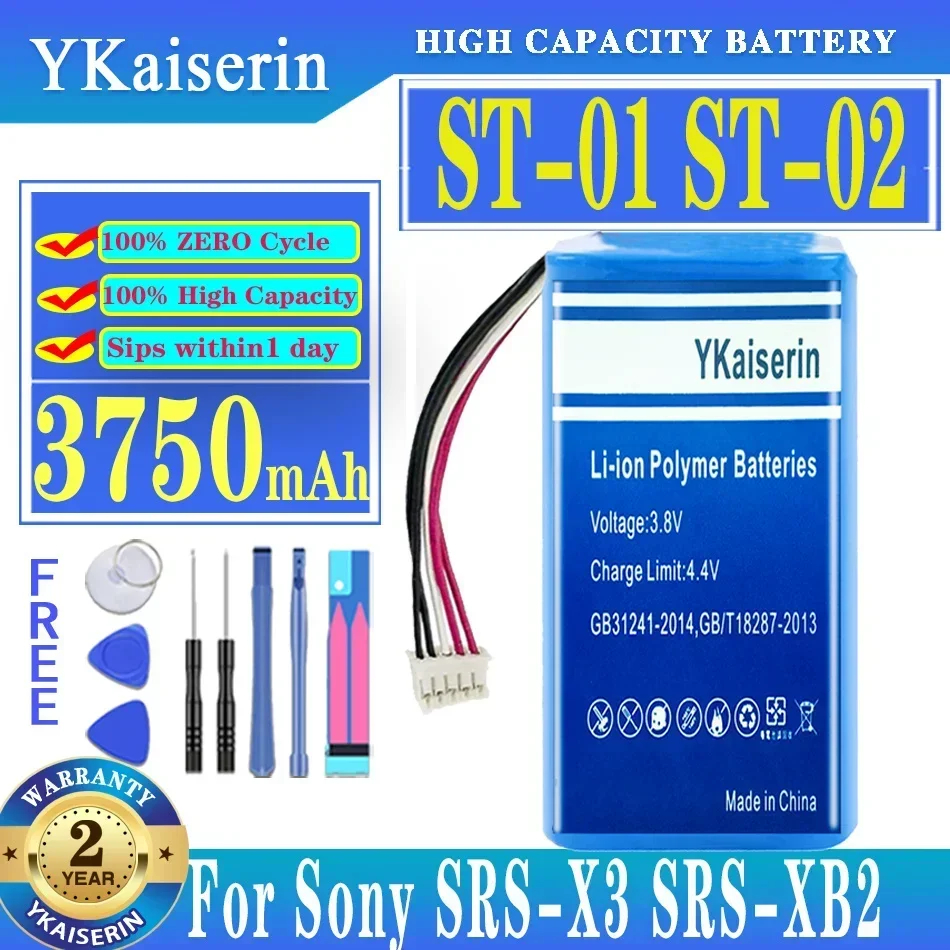 

YKaiserin Replacement 3750mAh Battery ST-01 ST-02 for Sony SRS-X3 SRS-XB2