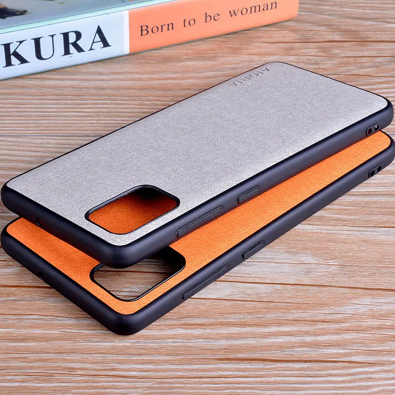 Case for Samsung Galaxy Note 10 Lite Plus coque Luxury textile Leather skin soft TPU cover for samsung note 10 lite case capa