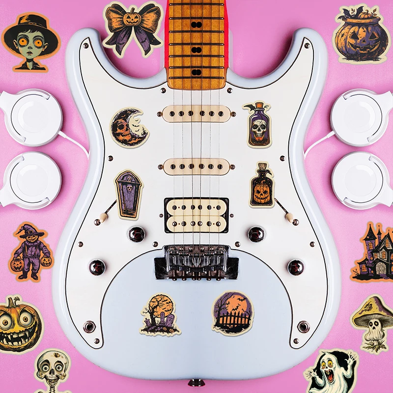 50 قطعة هالوين مرعبة اليقطين العنكبوت الكتابة على الجدران ملصقات الإبداعية الديكور حقيبة سكيت كوب ماء الشارات اللعب هدية