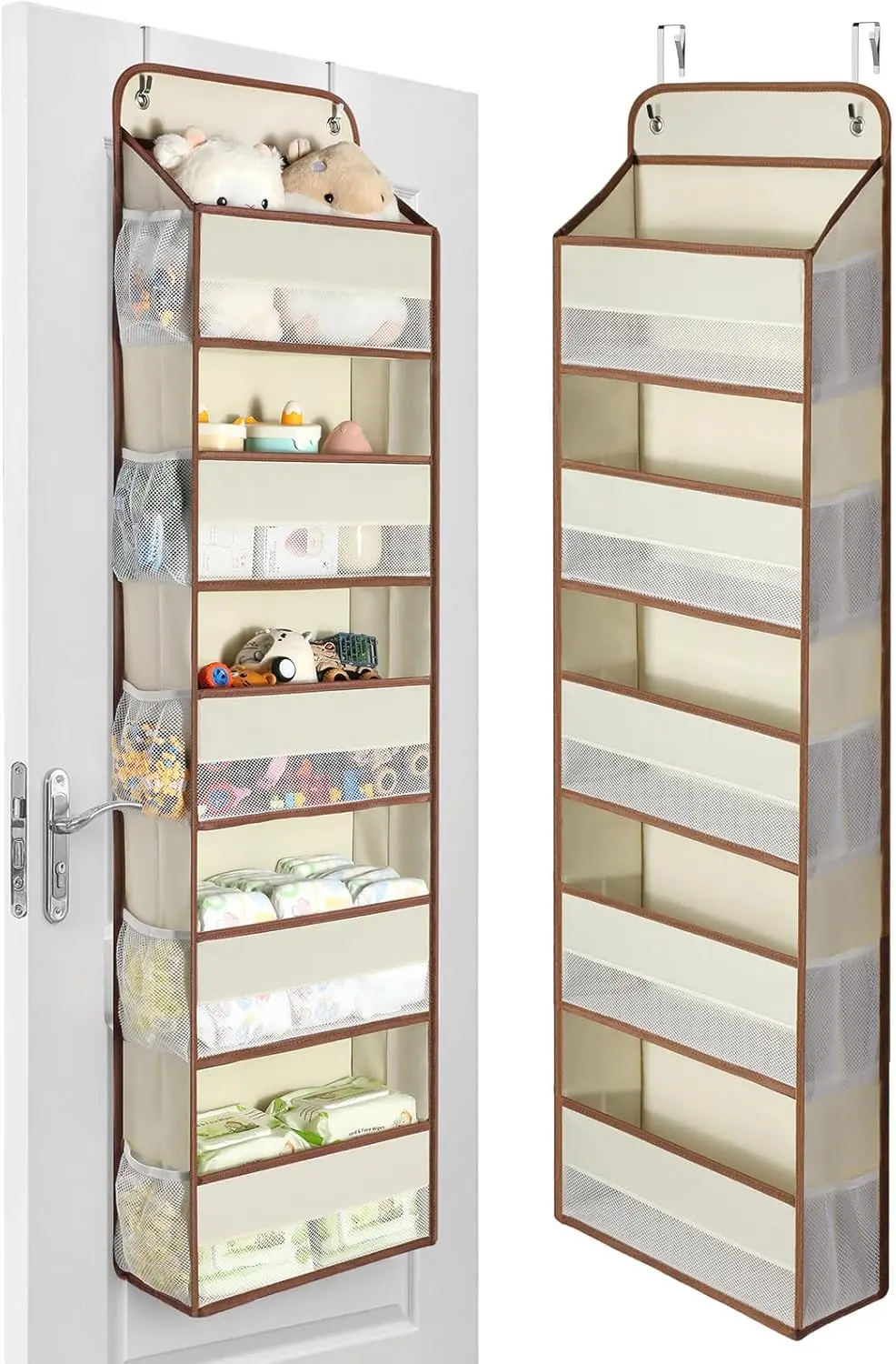 

1 Pc 5 Tier Over the Door Organizer with 15 Pockets | 44lb Load Over the Door Storage | No Sagging Closet Organizers and Stor