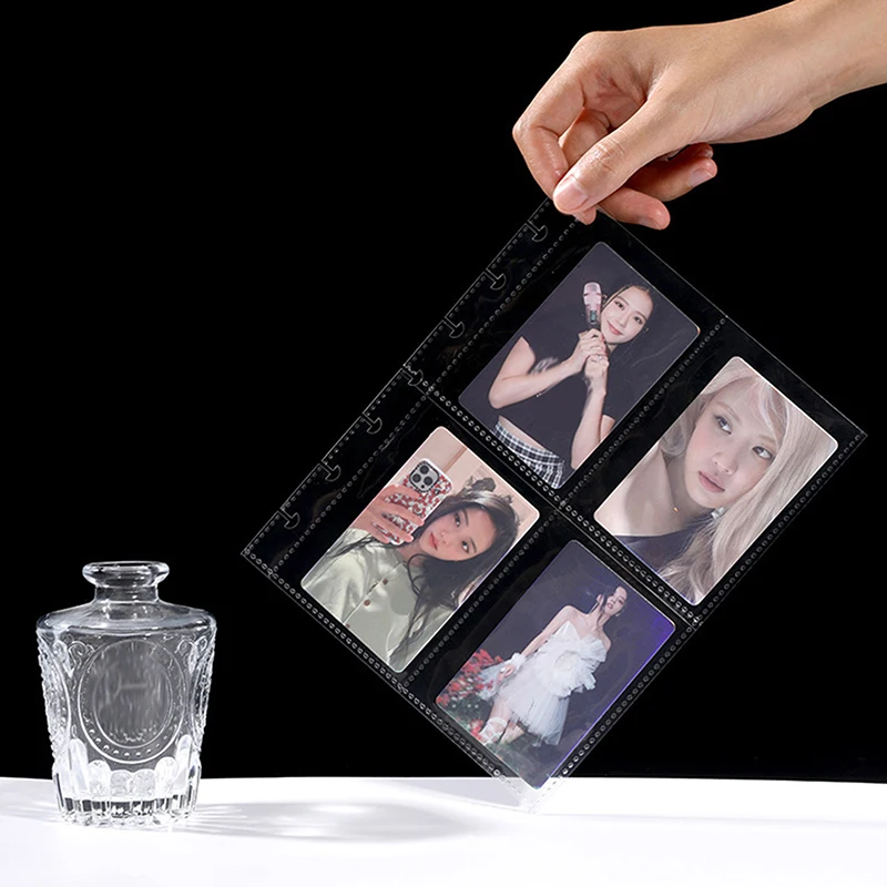 Kpop Photocard Binder 7 Girds Large Capacity Photo Album Idol Cards Storage Book Transparent Binder Background Paper