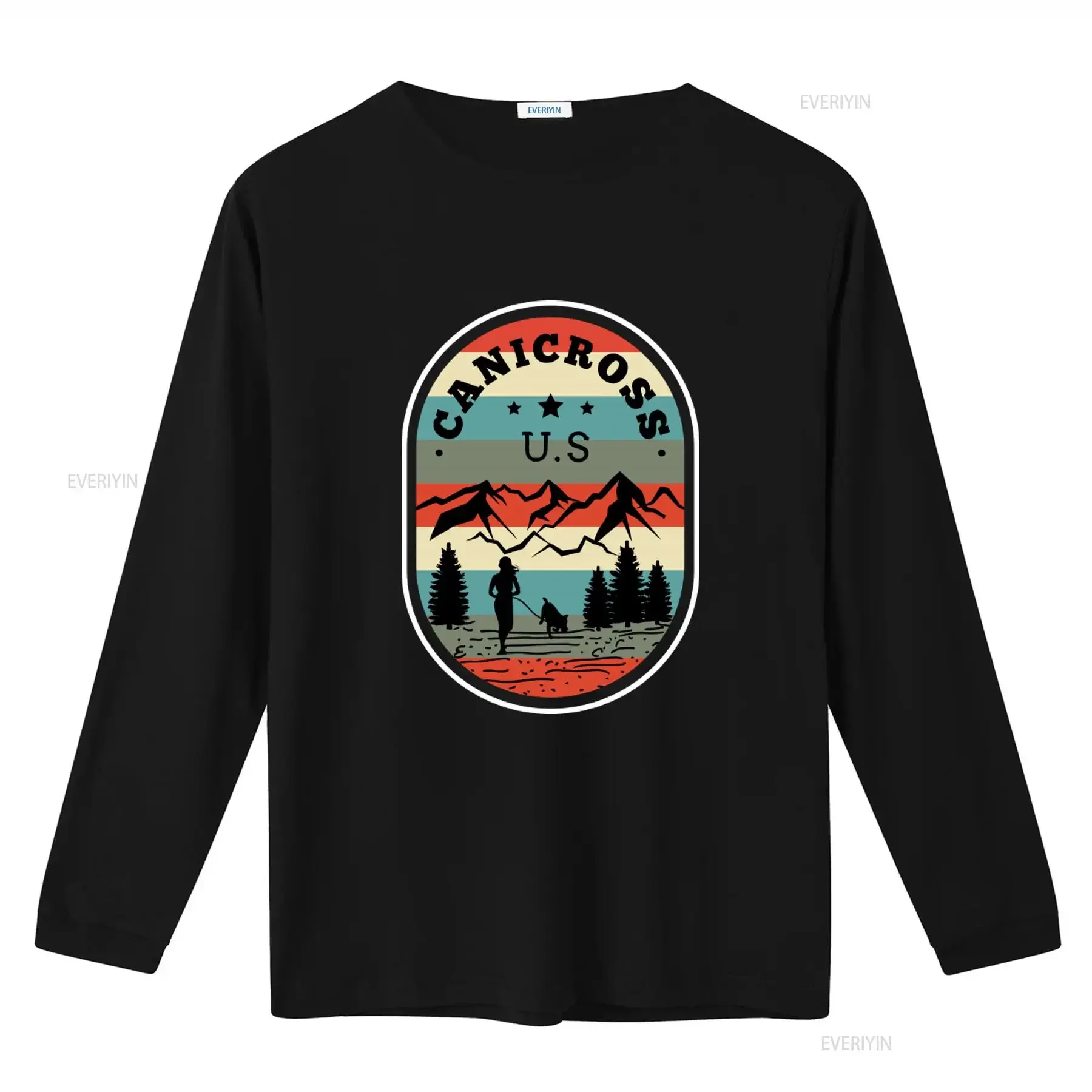 U S Canicross Trail Running Dog Lover T Shirt Outdoor Adventure Design vintage Washed Top For Everyday Wear Stretched graphic - view 2
